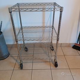carrello acciaio con ruote