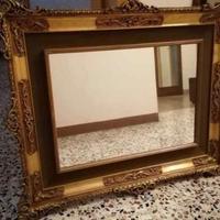 Specchio old style con cornice in legno