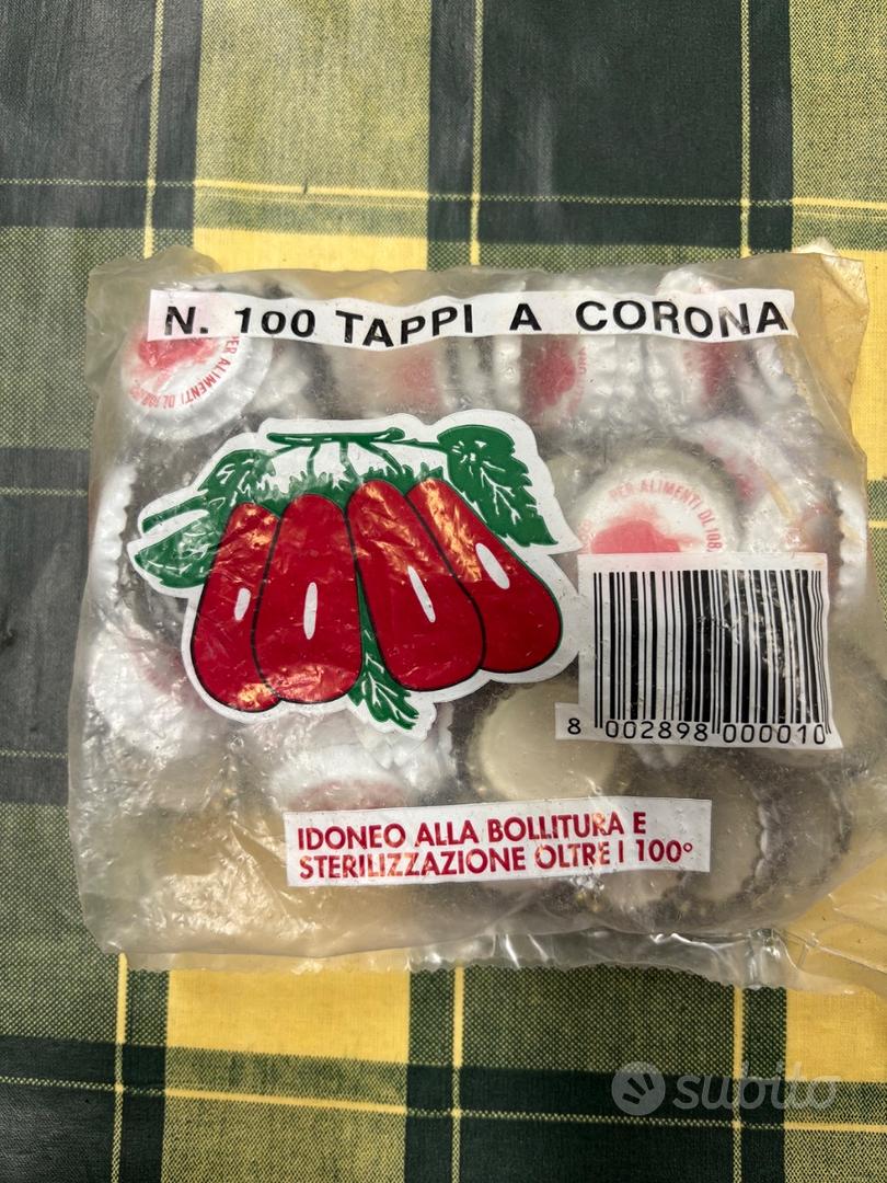 100 Tappi A Corona Metallici Piatti Per Scrapbooking E Fai Da Te - Bianco, Diametro 25mm