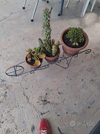 CARIOLA PORTA VASI IN FERRO ARRICCIATO