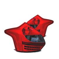 FANALI FORD FOCUS MK3 11-14 LED ROSSO AFFUMICATO