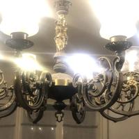 Lampadario bronzo da sala con 4 applicchi
