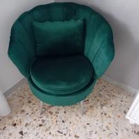 poltrona effetto velluto