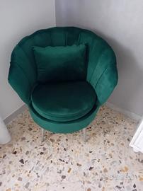 poltrona effetto velluto