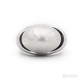 Anello Cabochon Bulgari in Oro Bianco Satinato