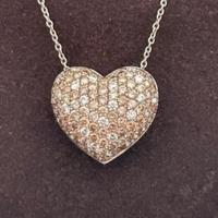 Collana oro  con pendente cuore oro e diamanti