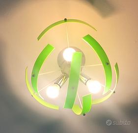 Lampada da soffitto a 3 lampadine grigio e verde