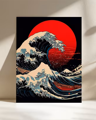 Hokusai Kanagawa The Great Wave Poster Home Decor