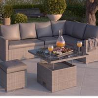 tavolo naterial davos in rattan e vetro