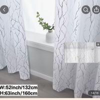 2 tende bianco argento,  63x160 cm