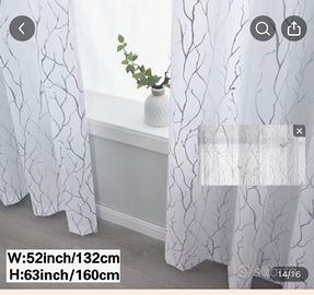 2 tende bianco argento,  63x160 cm
