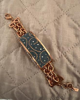 Bracciale donna fantasia denim e strass