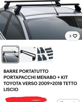 Portapacchi Toyota Verso dal 2009 al 2018