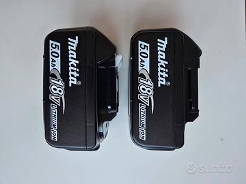 2X Batterie Makita 18V 5Ah Li-Ion NUOVE 