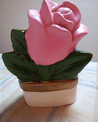 Umidificatore ceramica rosa e verde 
