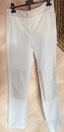 Pantaloni donna con inserti ecopelle