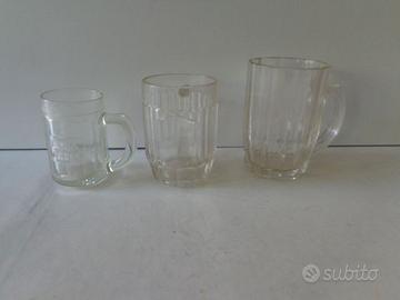 3 Boccali birra - WUHRER in vetro - vintage
