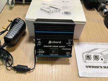 Alimentatore phantom 48V doppio per microfoni XLR