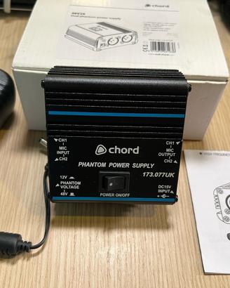 Alimentatore phantom 48V doppio per microfoni XLR