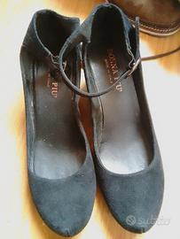 scarpe pelle camoscio zeppa n 40