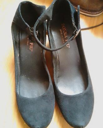 scarpe pelle camoscio zeppa n 40