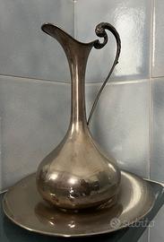Set brocca e vassoio antichi   in argento c.a 1900