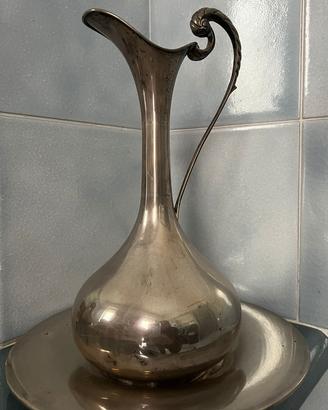 Set brocca e vassoio antichi   in argento c.a 1900
