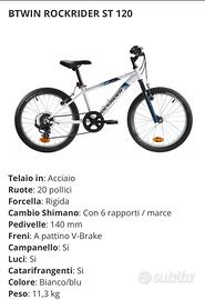 Bicicletta Rockrider St120 20 pollici