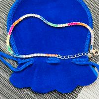 Bracciale Tennis Argento 925 Colorato Regolabile