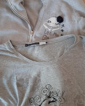 Felpa+T-shirt coordinati grigi Maxmara L