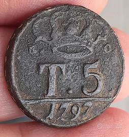 Napoli 5 tornesi 1797
