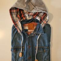 CAMICIA JEANS CON CAPPUCCIO RIMOVIBILE