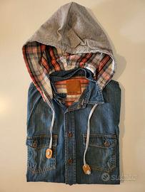 CAMICIA JEANS CON CAPPUCCIO RIMOVIBILE