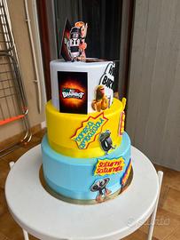 Torta finta Brainrot per compleanno