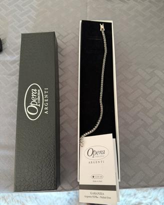 Bracciale Tennis uomo argento Opera collection