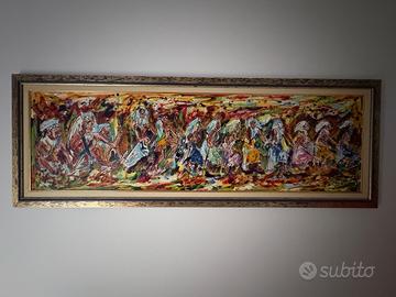 Dipinto Vibrante di Scene Tradizionali