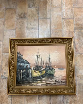 Quadro Antico"Marina Al Tramonto" T.Lawrence