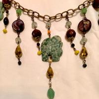 Collana etnica + orecchini vintage pietre dure