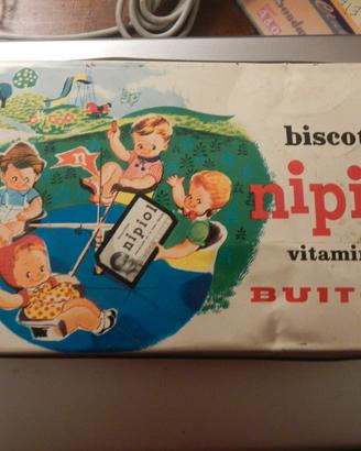 Rara scatola latta Nipiol anni 1960