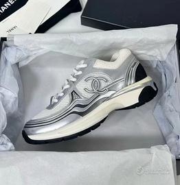 Sneakers casual da donna argento