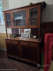 Credenzone / buffet umbertino con alzata in marmo