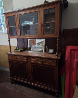 Credenzone / buffet umbertino con alzata in marmo