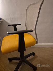 Sedia da ufficio girevole in tessuto mesh arancion