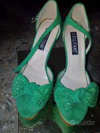 sandali con fiocco verdi 39