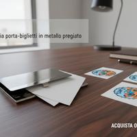 Porta Biglietti d Visita Metallo Satinato Custodia