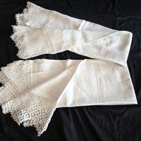 SET 2 ASCIUGAMANI ANTICHI  PURO LINO FINE 800