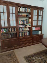  libreria in legno massello con vetrinette 