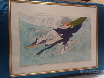 Gianni Dova stampa artistica astratta incorniciata