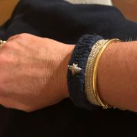 Braccialetto tessile fortuna blu croce