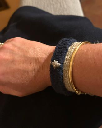 Braccialetto tessile fortuna blu croce